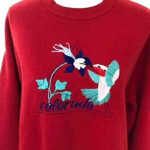Vintage Colorado Columbine Hummingbird Sweatshirt